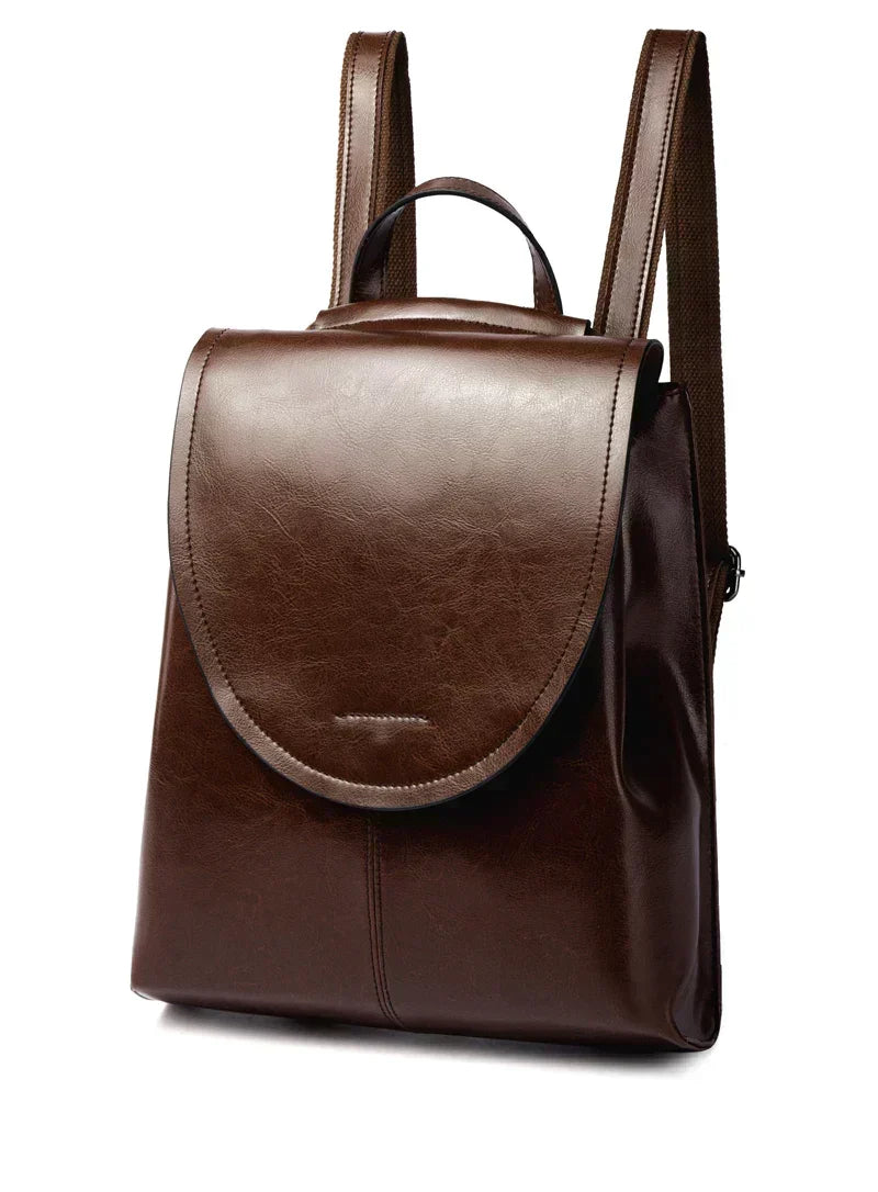 LuxeLeather Women’s Sustainable Leather Backpack – Versatile Structure, Trendy Silhouette, Practical Everyday Design