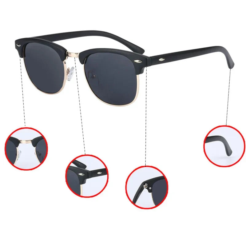 Klassische Retro-Sonnenbrille für alle – HD-polarisierte UV400-Gläser