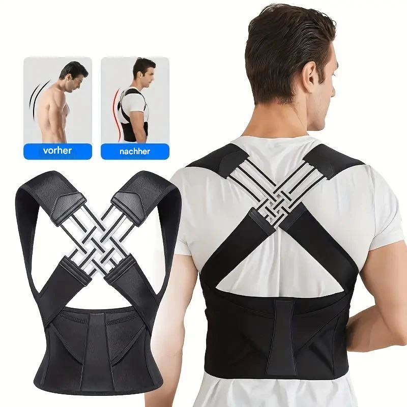Ergonomic Adjustable Posture Corrector — Stable Vest-Style Support, Wide Shoulder Straps