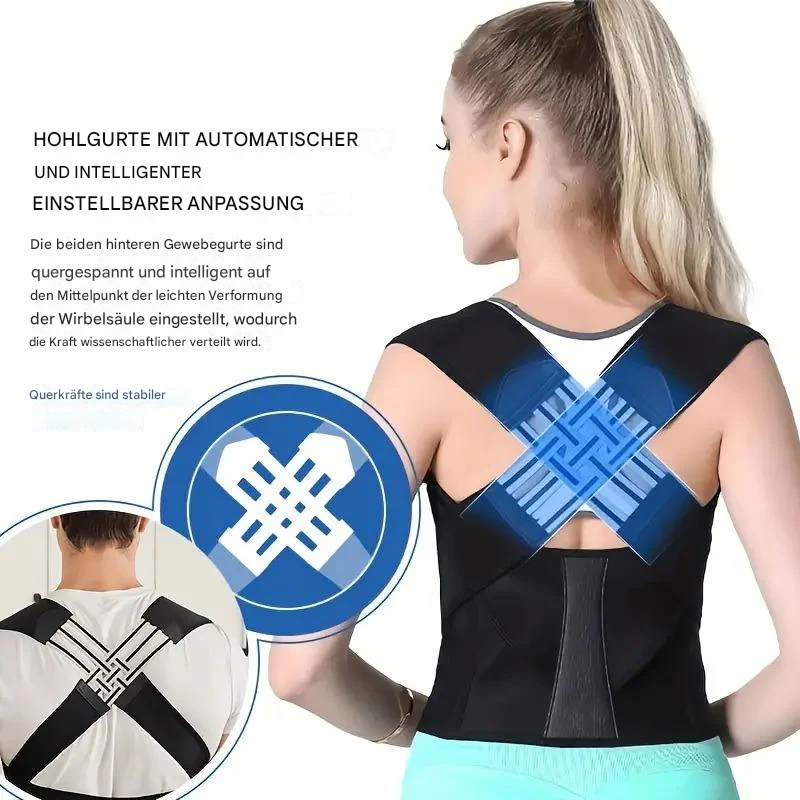 Ergonomic Adjustable Posture Corrector — Stable Vest-Style Support, Wide Shoulder Straps
