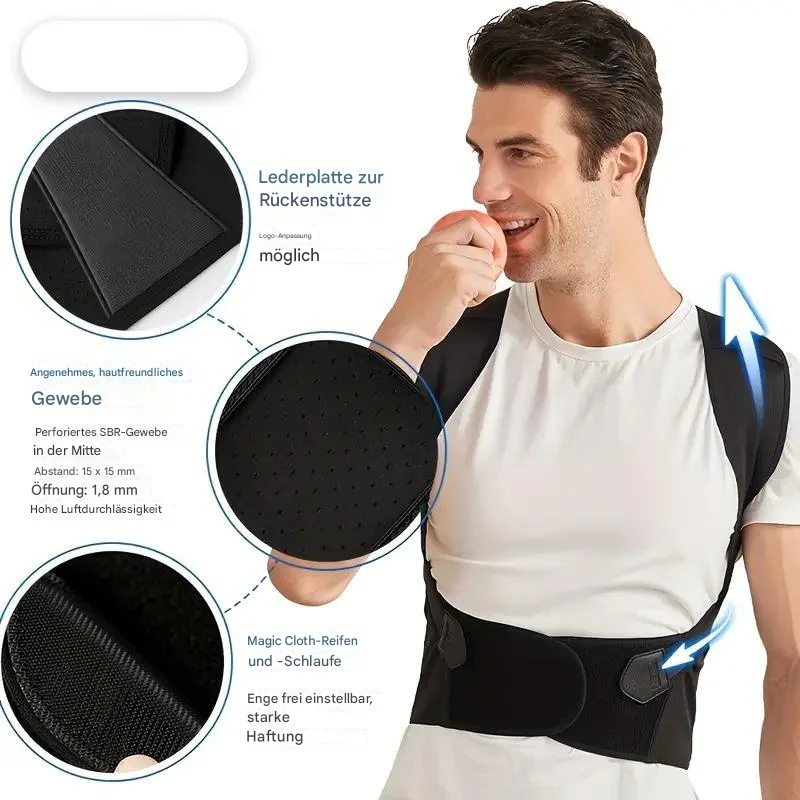 Ergonomic Adjustable Posture Corrector — Stable Vest-Style Support, Wide Shoulder Straps