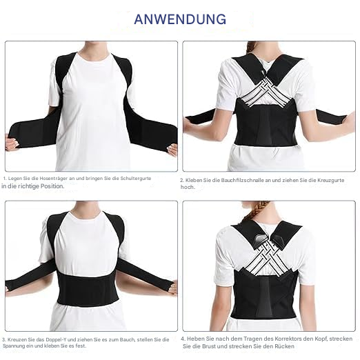 Ergonomic Adjustable Posture Corrector — Stable Vest-Style Support, Wide Shoulder Straps