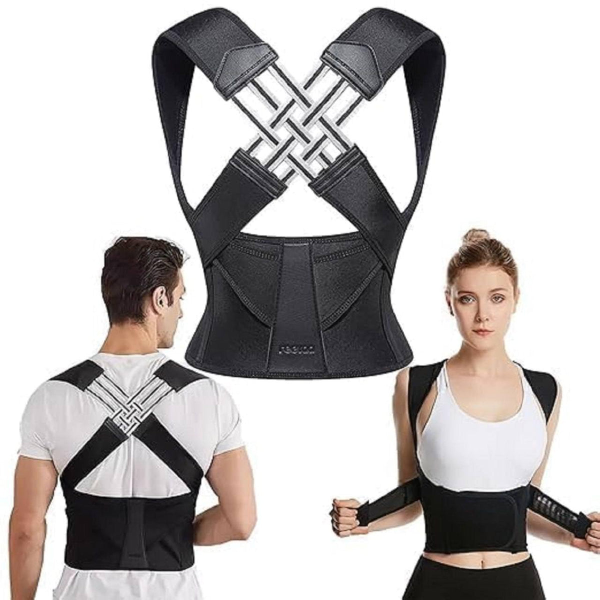 Ergonomic Adjustable Posture Corrector — Stable Vest-Style Support, Wide Shoulder Straps