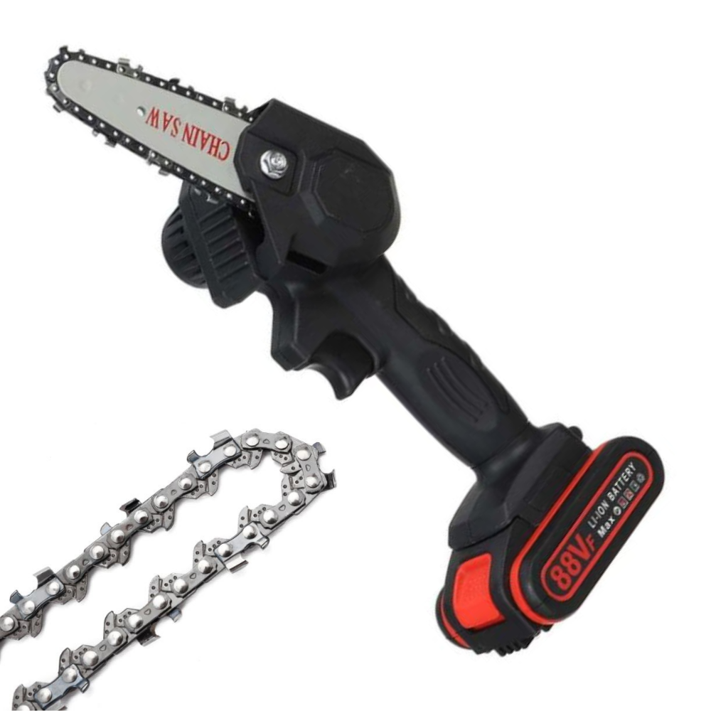 Motosega elettrica a batteria — 2 batterie ricaricabili incluse