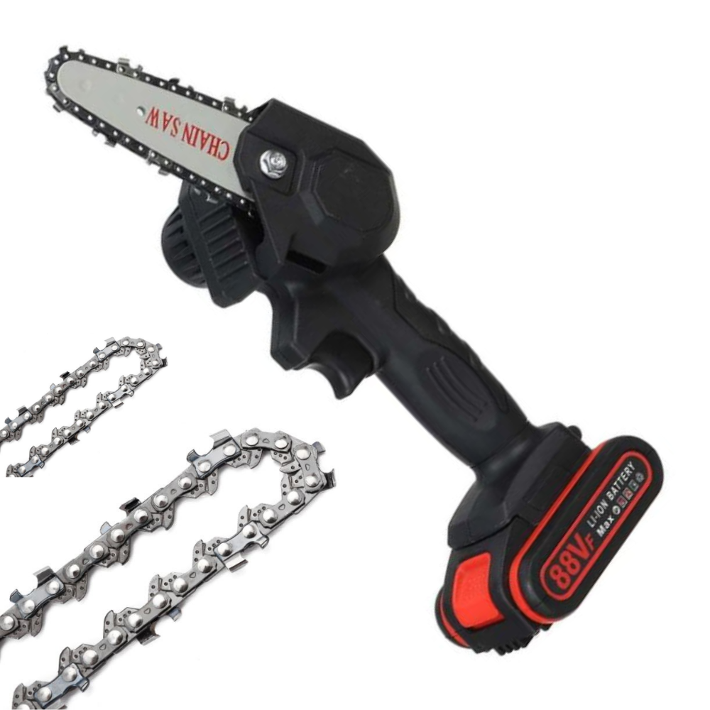 Motosega elettrica a batteria — 2 batterie ricaricabili incluse