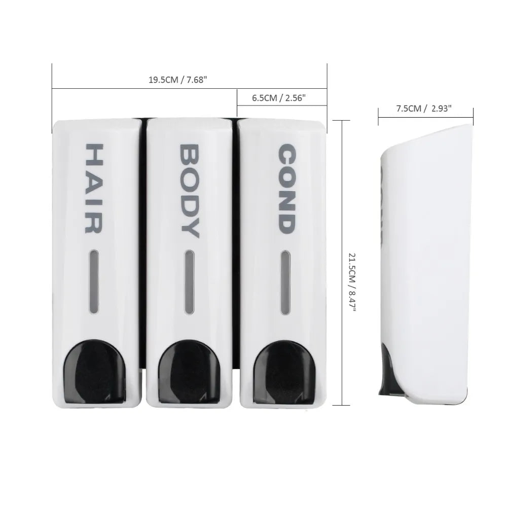 Wall-Mounted Bathroom Shampoo & Conditioner Dispenser