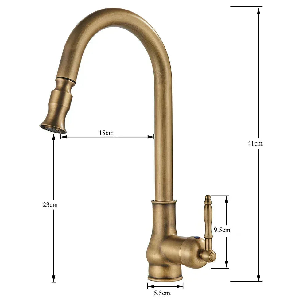 VintageTap Traditional Antique Brass Kitchen Faucet