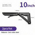Soportes plegables resistentes para estantes — acero inoxidable, juego de 2 piezas, montajes de pared de plegado rápido