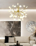 LED-lysekrone med ildfluer til stuen | boxzora