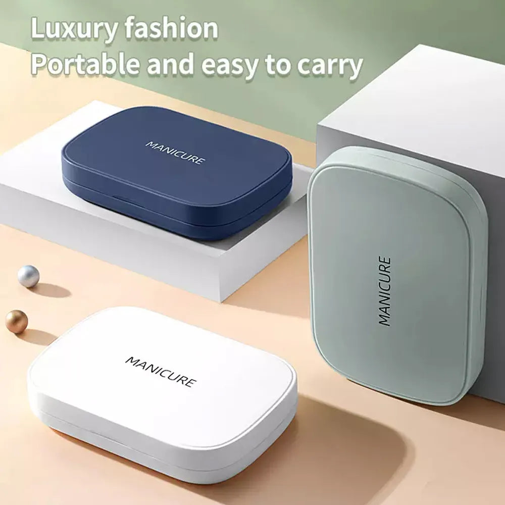 LuxNails Portable Manicure and Pedicure Set — Professional Stainless Steel Tools, Multifunctional Design, Luxury Storage Case