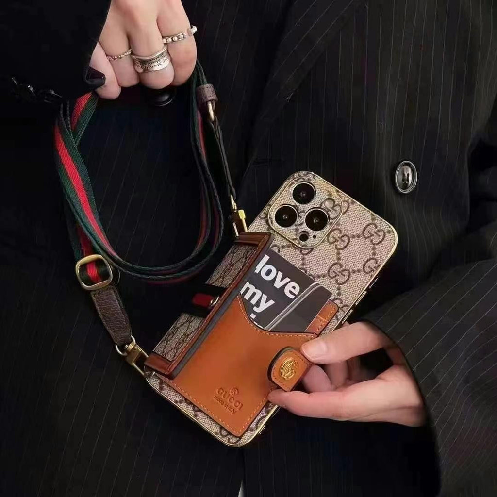 Capa Luxuosa para iPhone com Alça de Ombro — Estrutura Fina de Proteção, Proteção de Bordas Elevadas, Acabamento de Impressão Premium