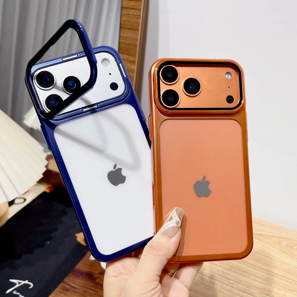 Ultratenké pouzdro pro iPhone 17 — skládací stojánek na fotoaparát, integrovaná skleněná ochrana