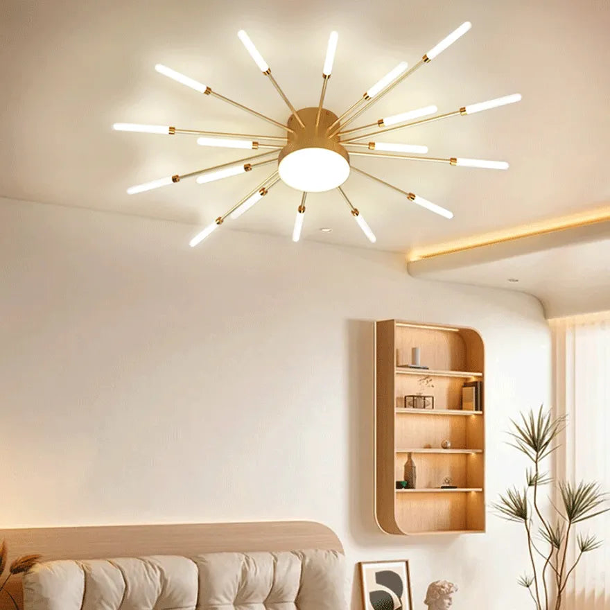 Modern Firework Flush Ceiling Light Metal Dimmable for Living Rooms | boxzora