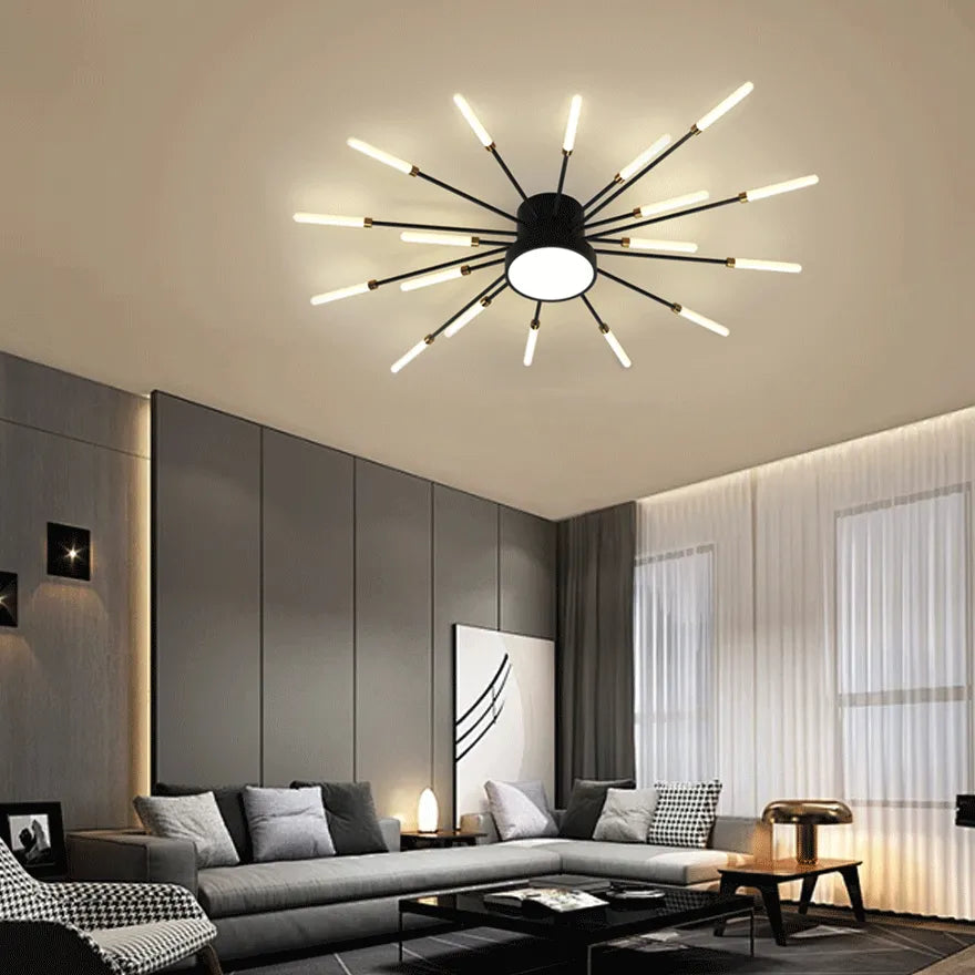 Modern Firework Flush Ceiling Light Metal Dimmable for Living Rooms | boxzora