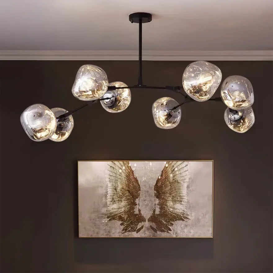 Moderner Lava-Metallkronleuchter für das Wohnzimmer, höhenverstellbar | boxzora