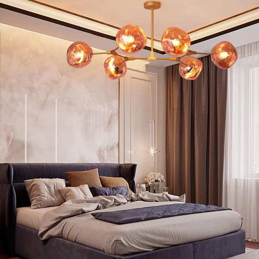Moderner Lava-Metallkronleuchter für das Wohnzimmer, höhenverstellbar | boxzora
