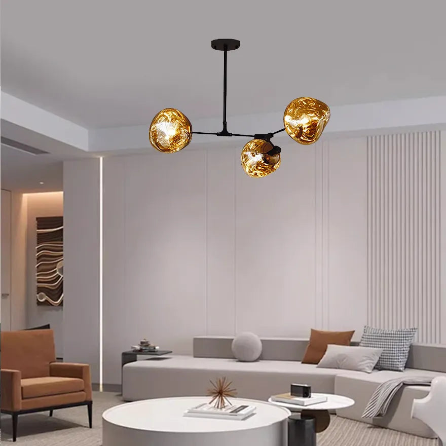 Moderner Lava-Metallkronleuchter für das Wohnzimmer, höhenverstellbar | boxzora