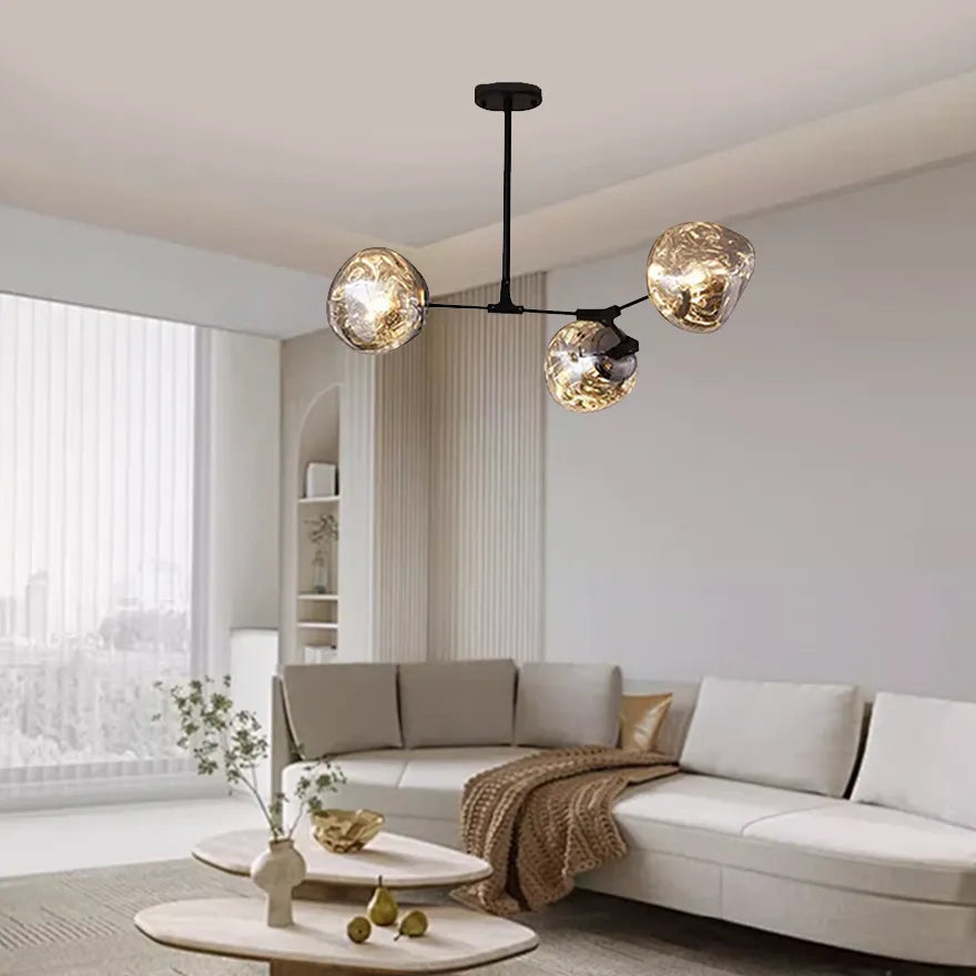 Moderne metalen lavakroonluchter voor de woonkamer, in hoogte verstelbaar | boxzora