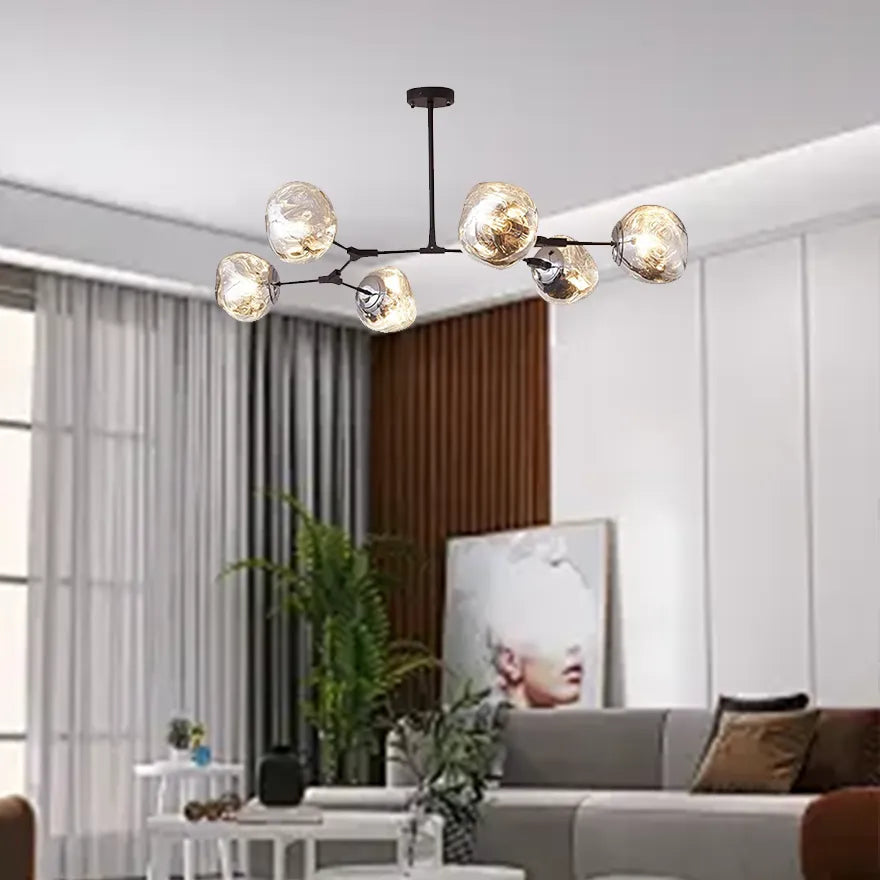 Moderne metalen lavakroonluchter voor de woonkamer, in hoogte verstelbaar | boxzora
