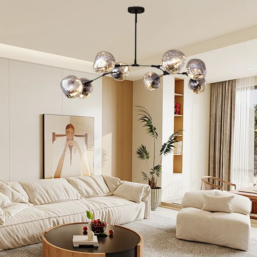 Moderner Lava-Metallkronleuchter für das Wohnzimmer, höhenverstellbar | boxzora