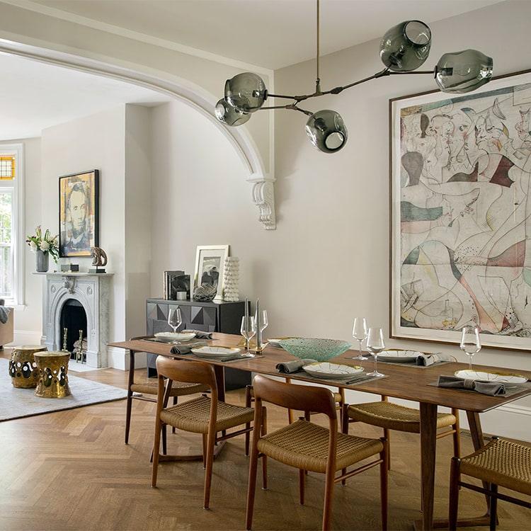 Candelabru Mid-Century din sticlă, cu ramificații și bule, pentru living, cu brațe reglabile | boxzora