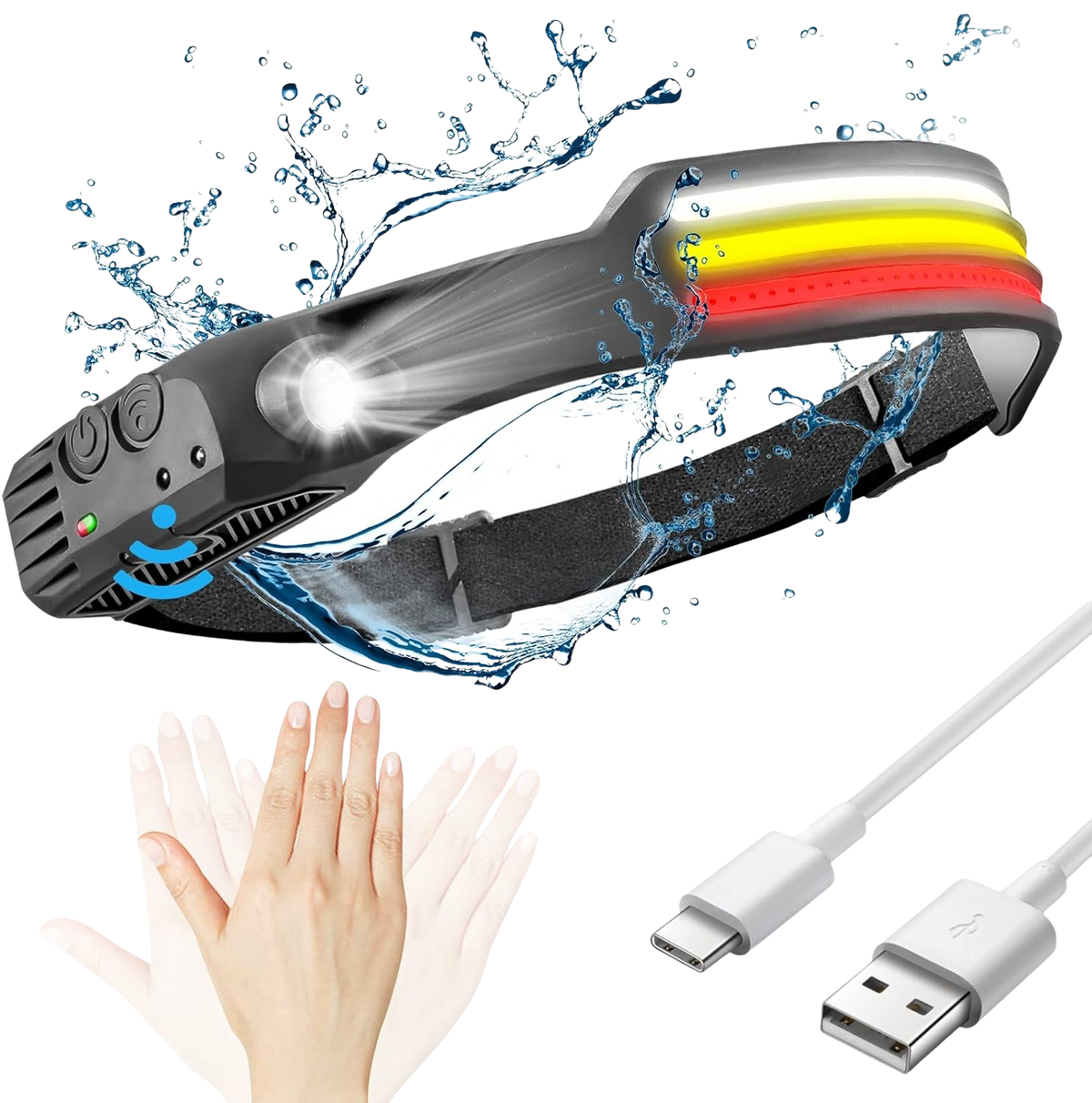 X3 LED-pandelampe – vandtæt, genopladelig, 1500+ lumen, flere tilstande, lang batteritid