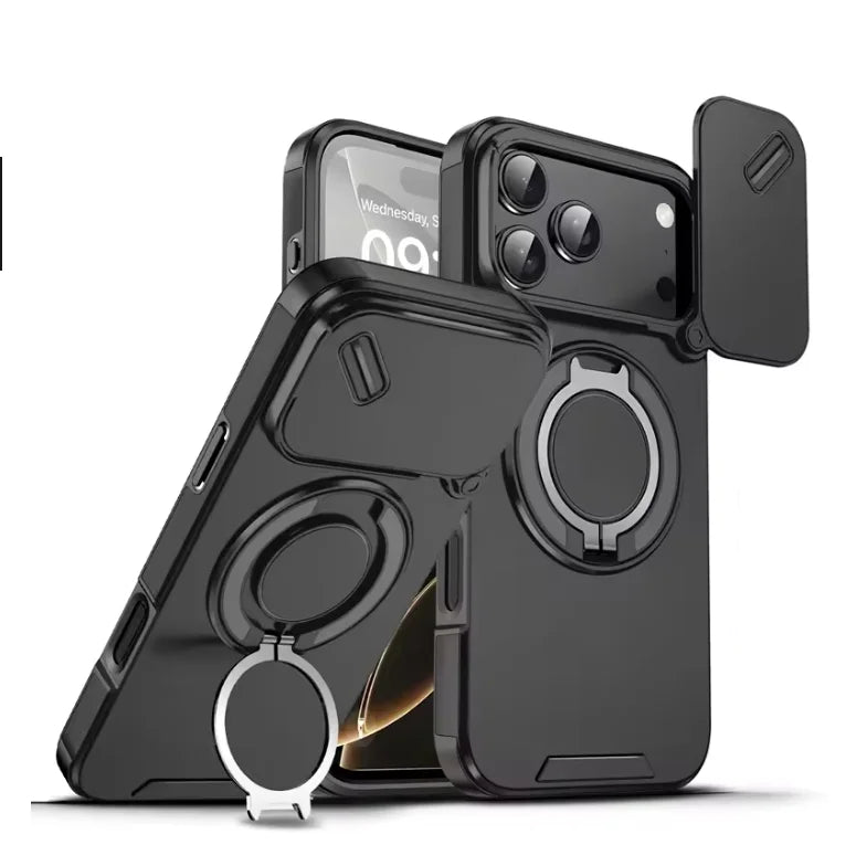 Schokbestendig hoesje voor iPhone 17 — duurzaam ontwerp, magnetische ringhouder