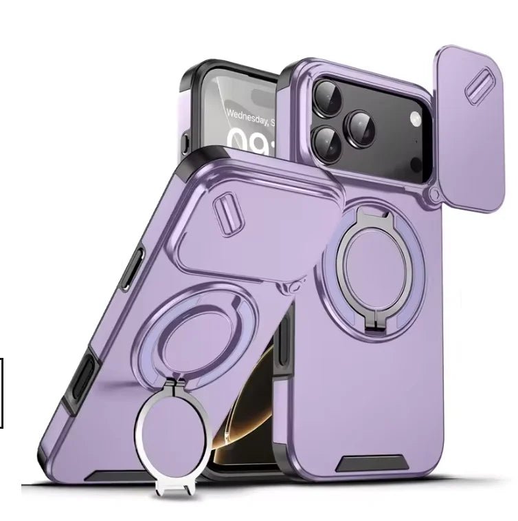 Schokbestendig hoesje voor iPhone 17 — duurzaam ontwerp, magnetische ringhouder