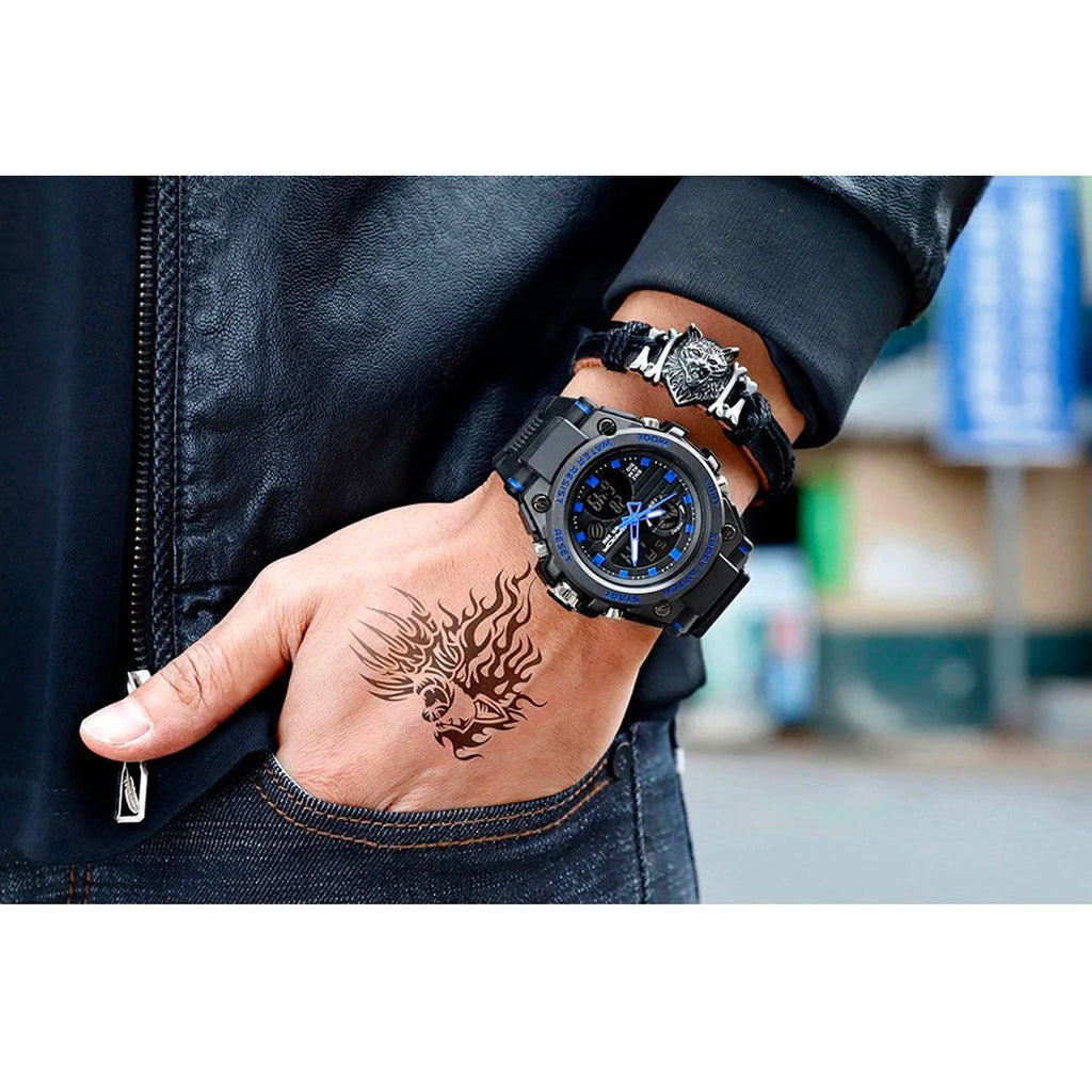 Orologio militare da uomo TitanGuard – Design robusto e multifunzionale, quadranti analogico e digitale