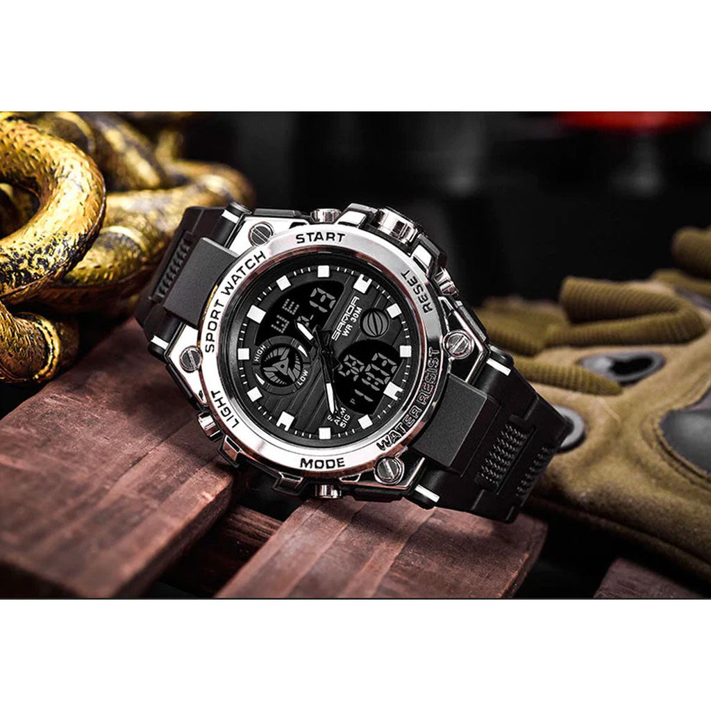 Orologio militare da uomo TitanGuard – Design robusto e multifunzionale, quadranti analogico e digitale