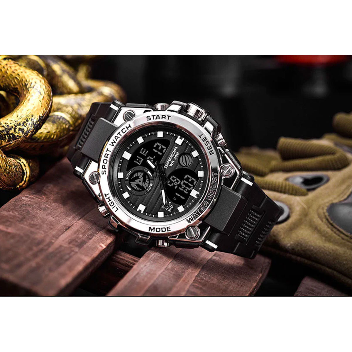 Orologio militare da uomo TitanGuard – Design robusto e multifunzionale, quadranti analogico e digitale