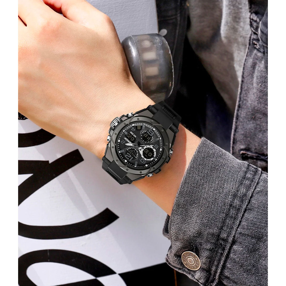 Orologio militare da uomo TitanGuard – Design robusto e multifunzionale, quadranti analogico e digitale