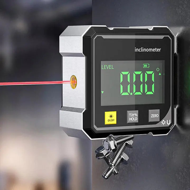 Nivel digital magnético de precisión AnglePro — resolución de 0.05°, precisión de 0.2°, buscador de ángulos compacto