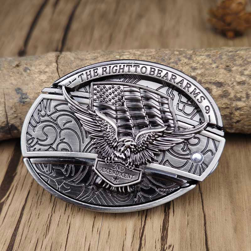 Hebilla ovalada de cinturón vaquero de metal — Herramienta EDC oculta