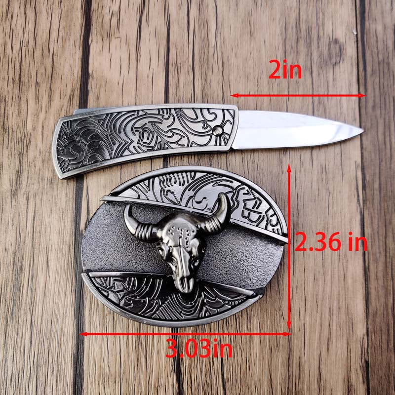 Hebilla ovalada de cinturón vaquero de metal — Herramienta EDC oculta