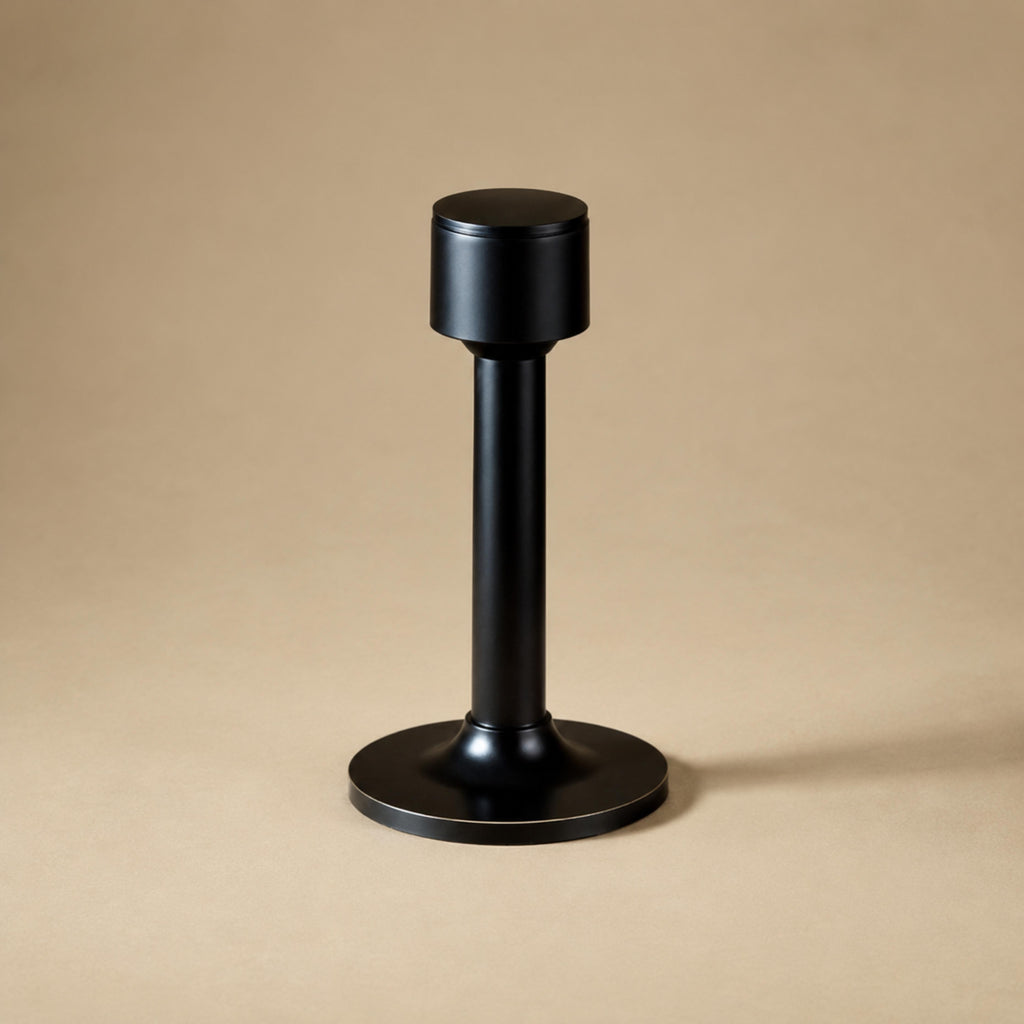 Solid Brass Door Stop — Adhesive or Screw Mount, Noise-Reducing Rubber Tip