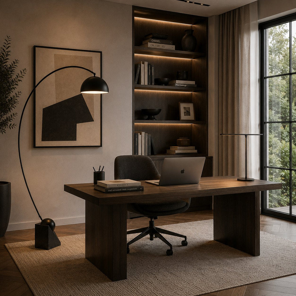 Modern LED Floor Lamp — Adjustable 60-72 Inch Height, Gold Marble Base, White & Gold Shade
