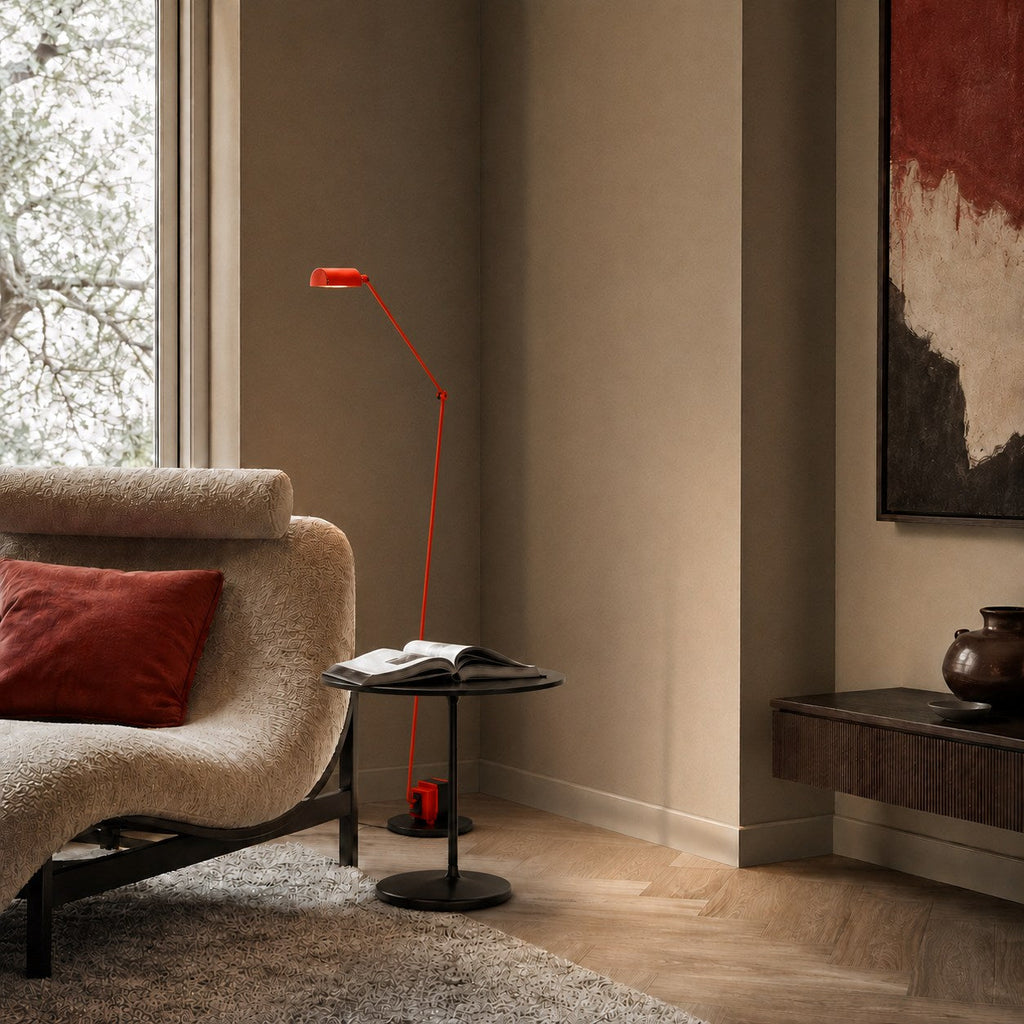 Modern Adjustable Height Floor Lamp — Metal Shade, Integrated LED Lighting