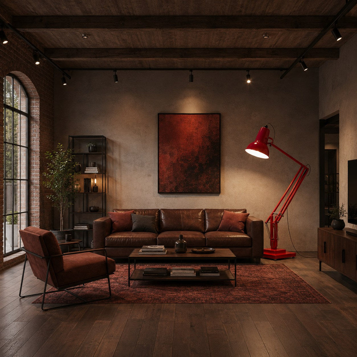 Modern Adjustable Height Floor Lamp — Task & Ambient Lighting, Metal Base