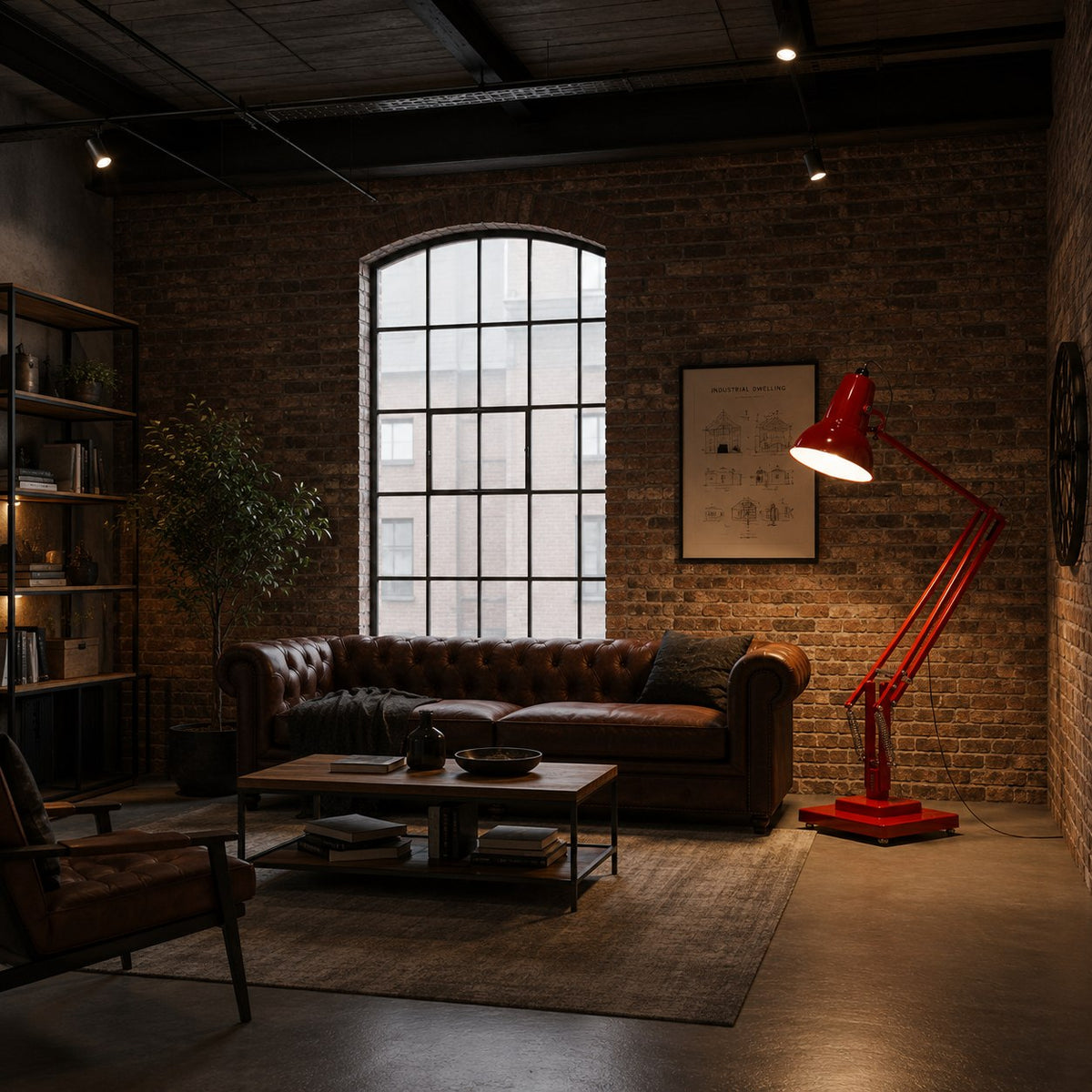 Modern Adjustable Height Floor Lamp — Task & Ambient Lighting, Metal Base