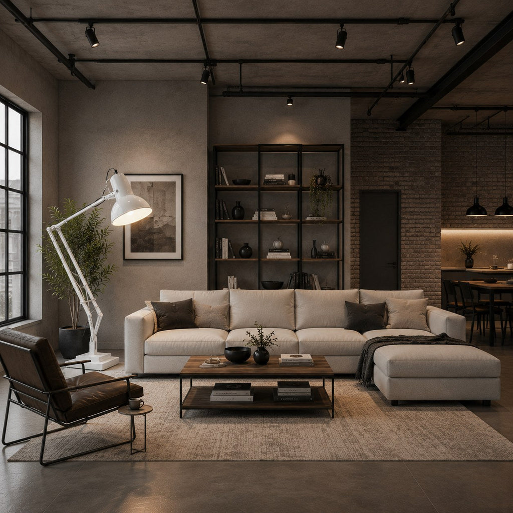 Modern Adjustable Height Floor Lamp — Task & Ambient Lighting, Metal Base