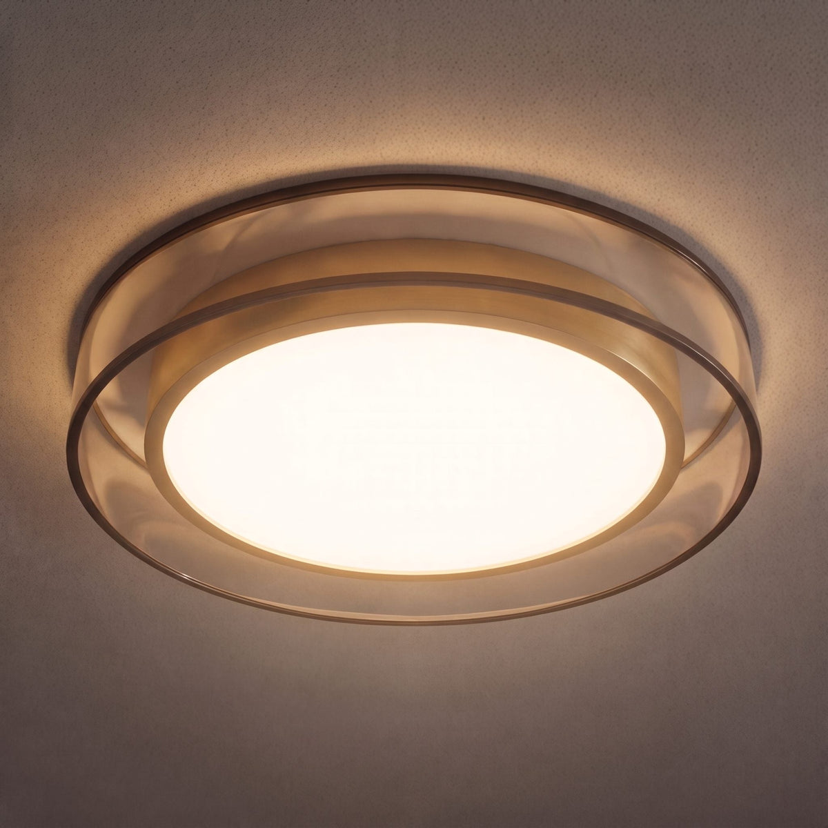 Modern taklampa med tätt takmontage - lagerkonstruktion i glas, energisnål LED-teknik