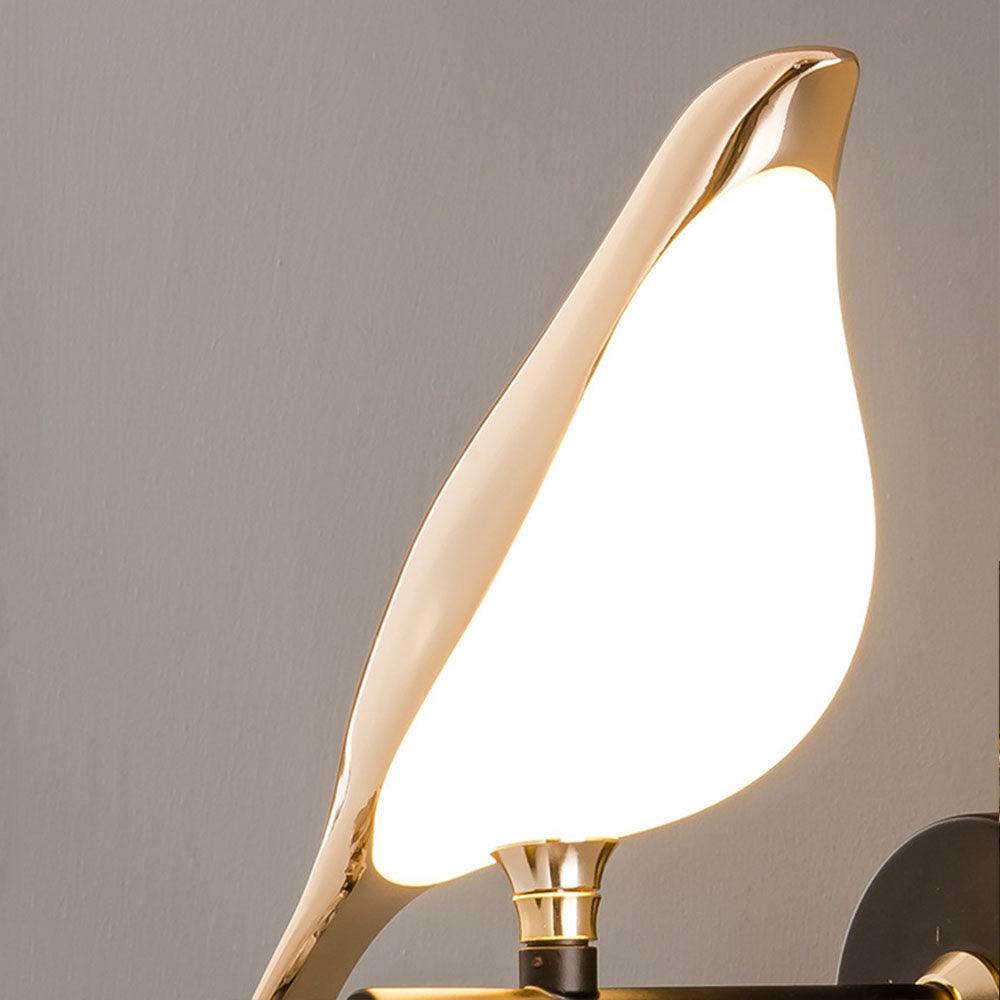 Luxe goudkleurige vogelwandlamp voor de slaapkamer | boxzora