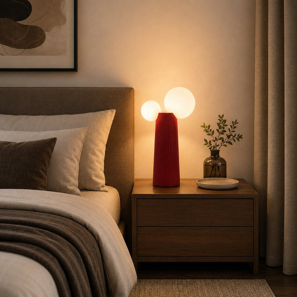 Verstellbare LED-Tischleuchte aus Kunstharz – 40 cm hoch, 21 cm Durchmesser, modernes Design, Schalter am Kabel