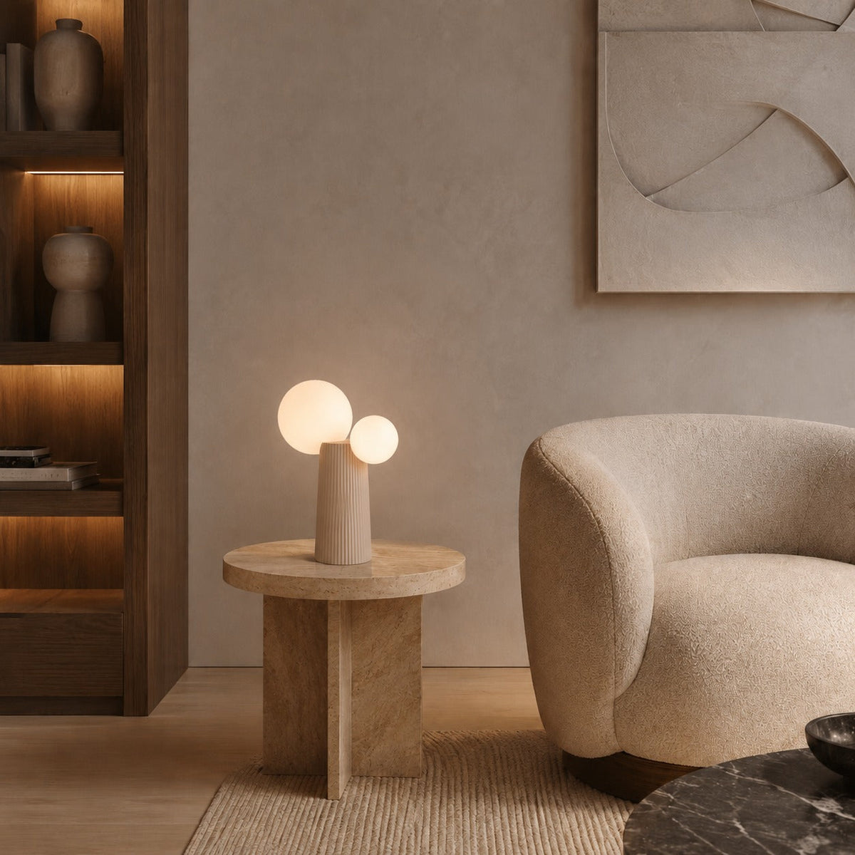 Verstellbare LED-Tischleuchte aus Kunstharz – 40 cm hoch, 21 cm Durchmesser, modernes Design, Schalter am Kabel