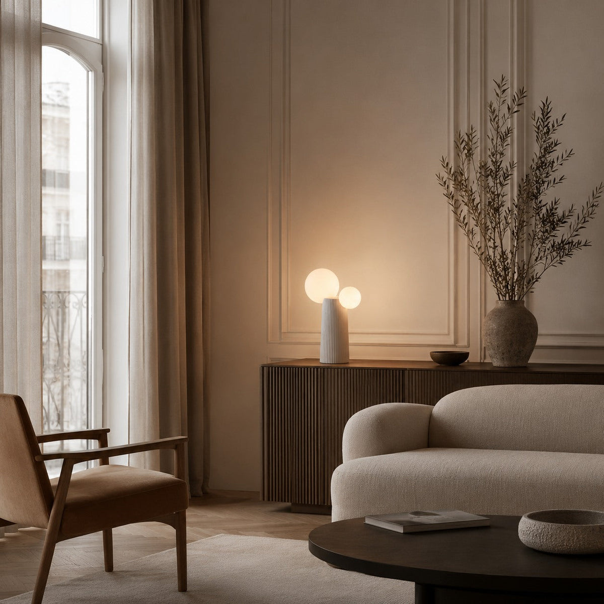 Verstellbare LED-Tischleuchte aus Kunstharz – 40 cm hoch, 21 cm Durchmesser, modernes Design, Schalter am Kabel