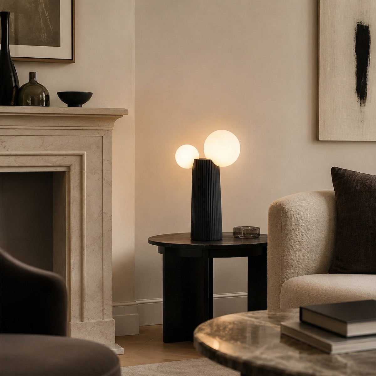 Verstellbare LED-Tischleuchte aus Kunstharz – 40 cm hoch, 21 cm Durchmesser, modernes Design, Schalter am Kabel