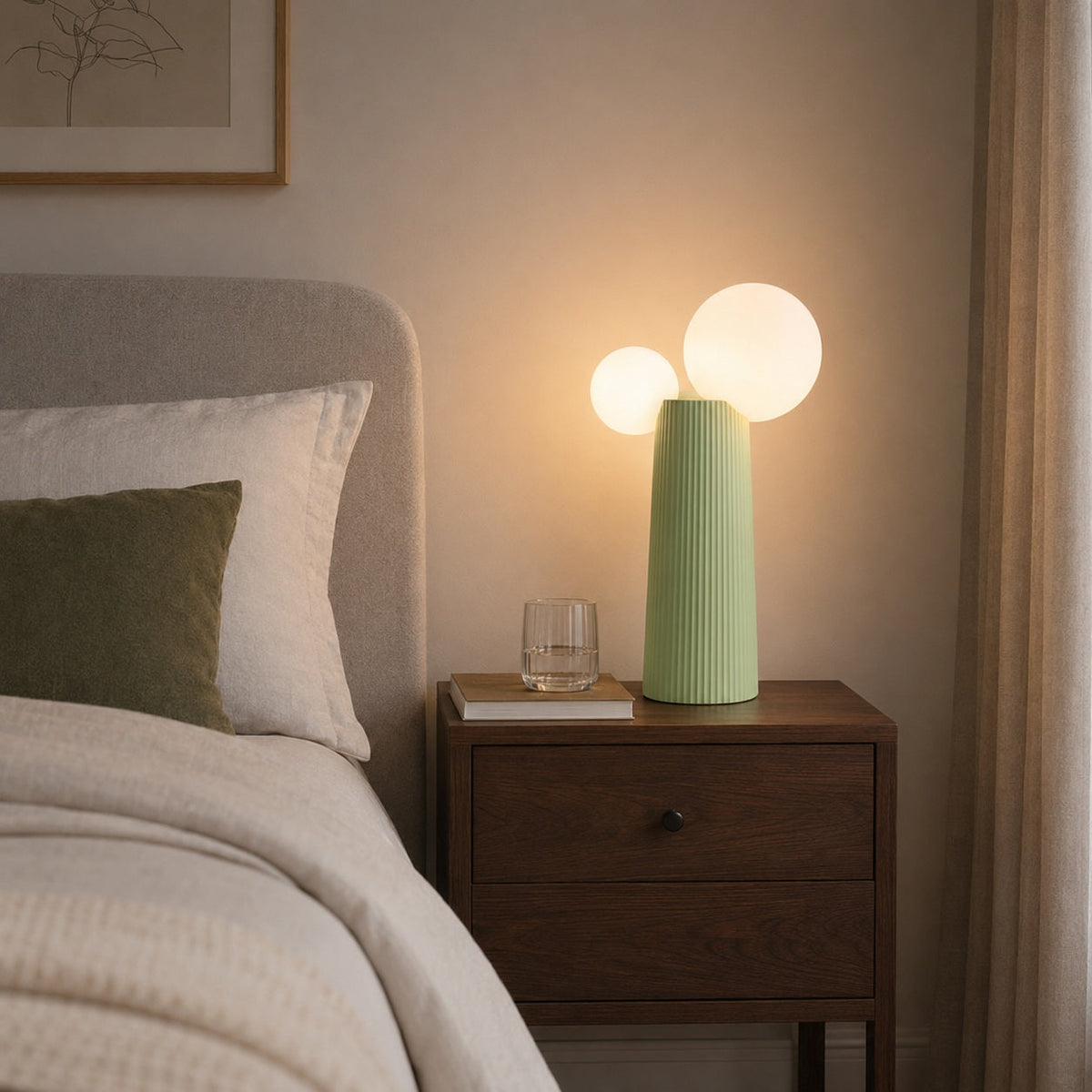 Verstellbare LED-Tischleuchte aus Kunstharz – 40 cm hoch, 21 cm Durchmesser, modernes Design, Schalter am Kabel