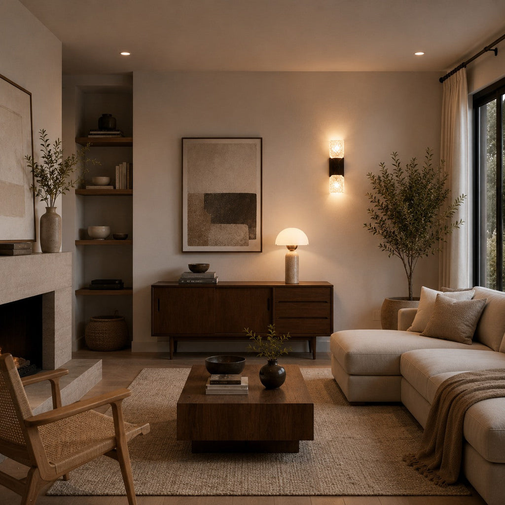 Modern Table Lamp — Marble Base, Dome Shade, LED Compatible