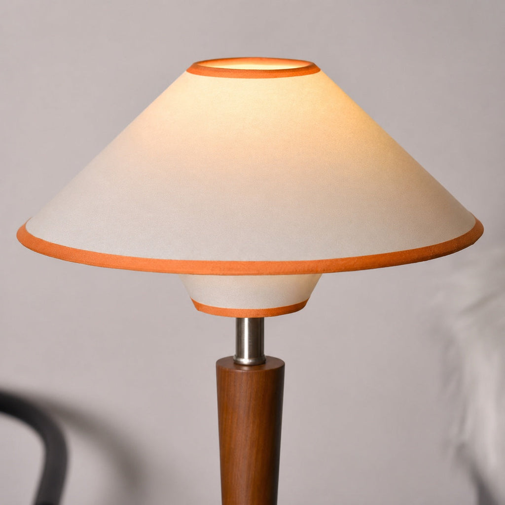 Modern Table Lamp — Wooden Base, Fabric Shade, 40W E26/E27, Plug-In Adjustable Dimmable